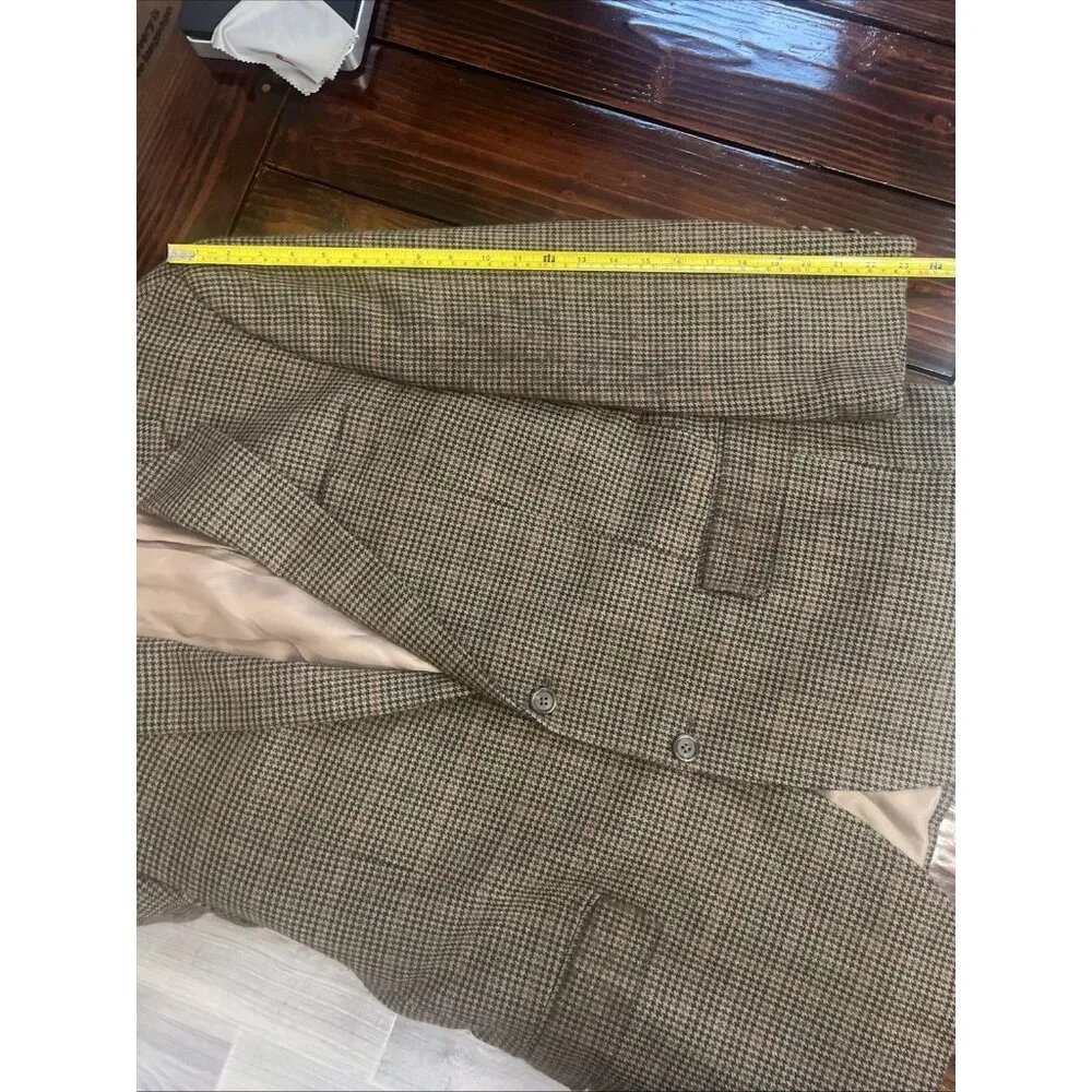 Polo Ralph Lauren Houndstooth 100% Lambs Wool Sports Blazer Jacket Size 44R - Picture 12 of 12